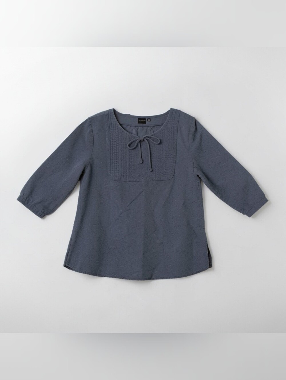 Sonoma Life + Style XL Blue Linen Cotton Pintuck Peasant Blouse Boho Tunic